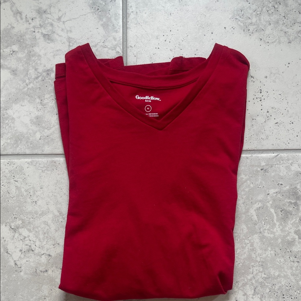 Goodfellow & Co Deep Red V-Neck Tee